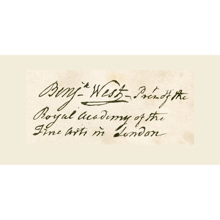 Signature Of Benjamin West 1738 ? Poster Print Image 2