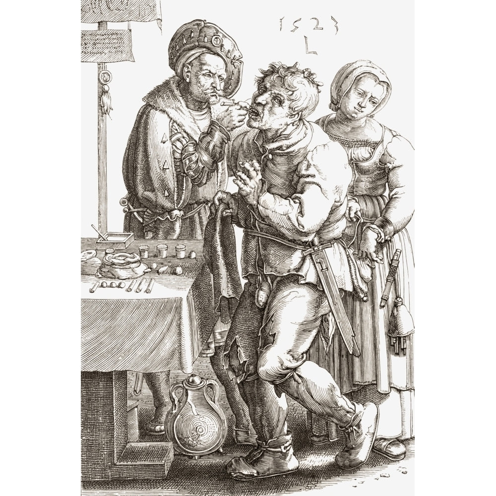 Le Chirurgien By Lucas Van Leyden. A Medieval Dentist At Work. From Histoire Des Image 2