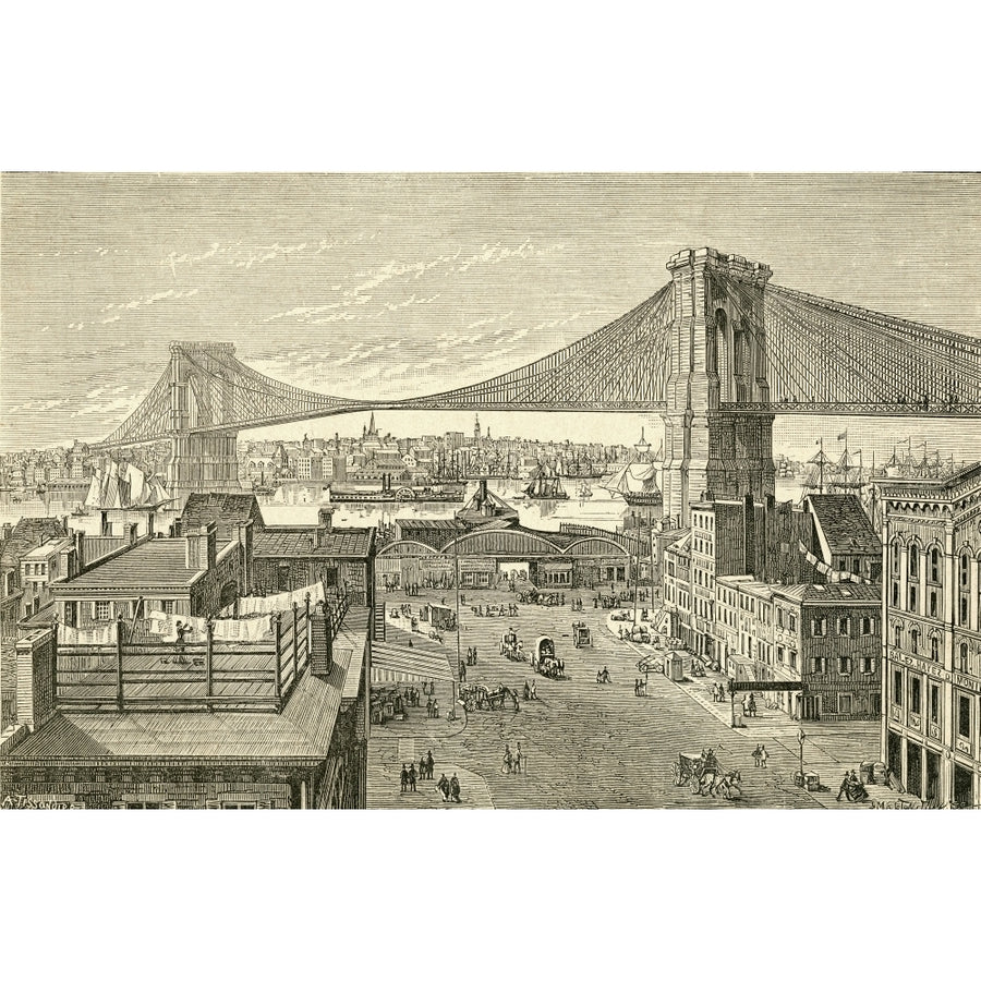 Brooklyn Bridge York United States Of America In The 19Th Century. From El Image 1