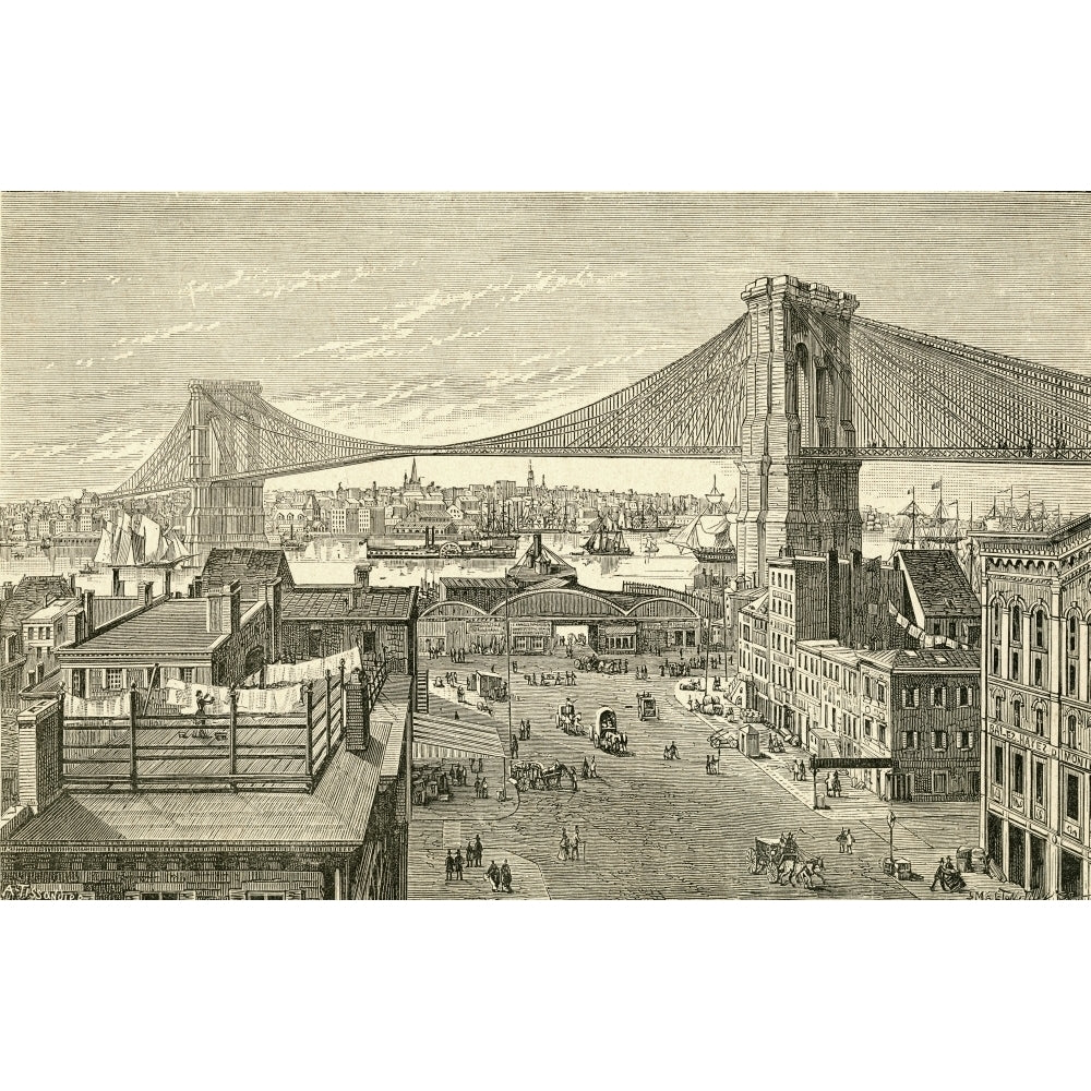 Brooklyn Bridge York United States Of America In The 19Th Century. From El Image 2