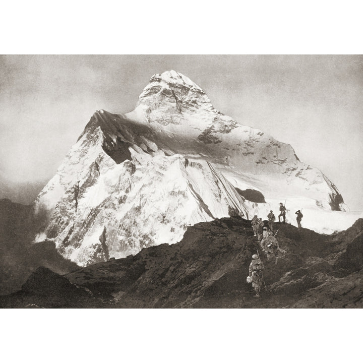 The Abruzzi Spur On The K2 Mountain. From The Year 1910 Illustrated. Poster Print Image 1