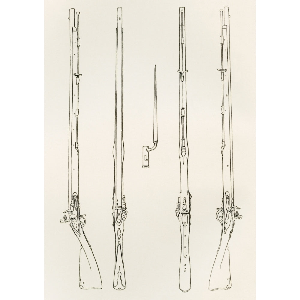 Old Brown Bess. Regulation Muskets And Socket Bayonet. From The British Army Image 2