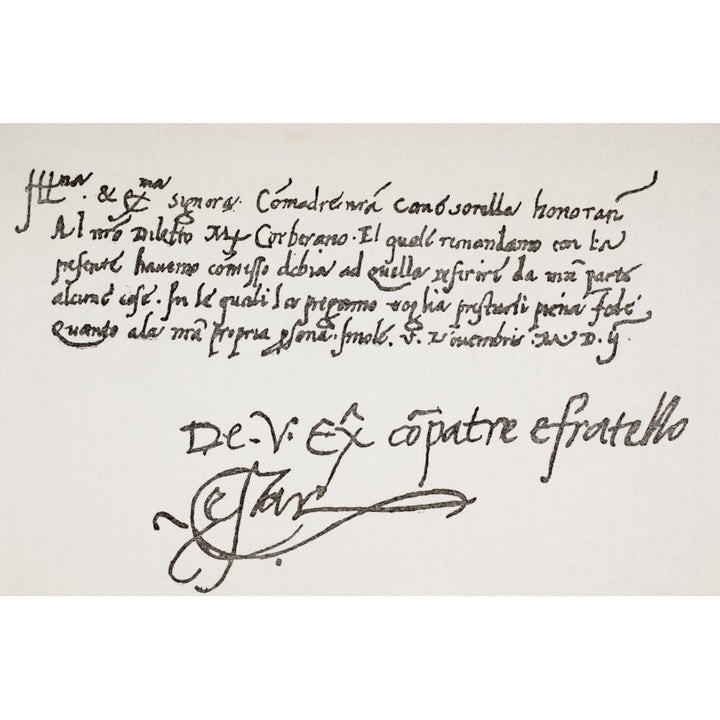 Autograph Letter Of Cesare Borgia 1475 Or 1476 - 1507 To Isabella Gonzaga From The Life Of Cesare Borgia By Rafael Sab 1 Image 1