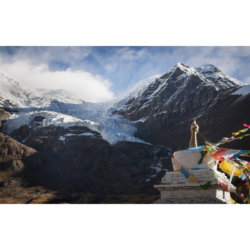 Mountain View With Part Of Stupa; Tibet Poster Print Image 2