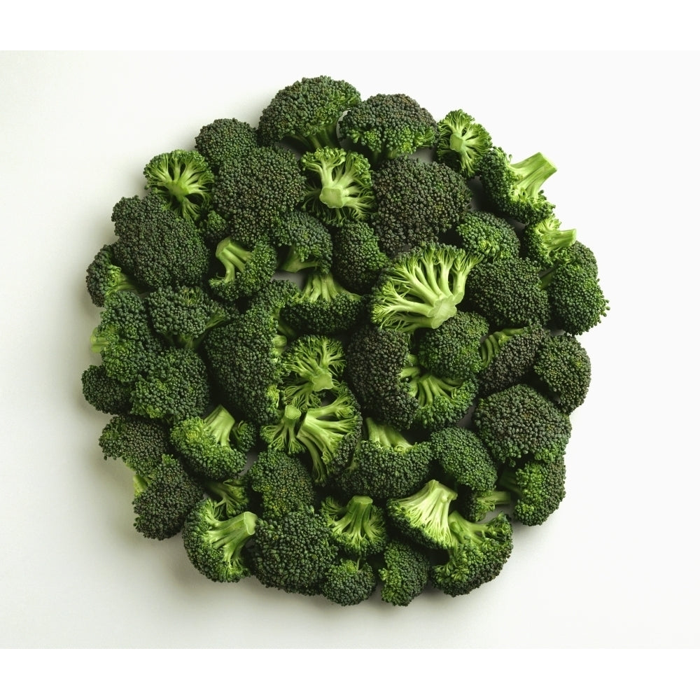 Agriculture - Broccoli florets large on white. Poster Print Image 2