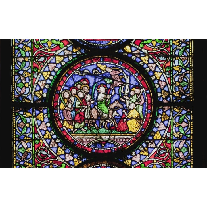 Colourful Stained Glass Window In Canterbury Cathedral; Canterbury Kent England Poster Print Image 2