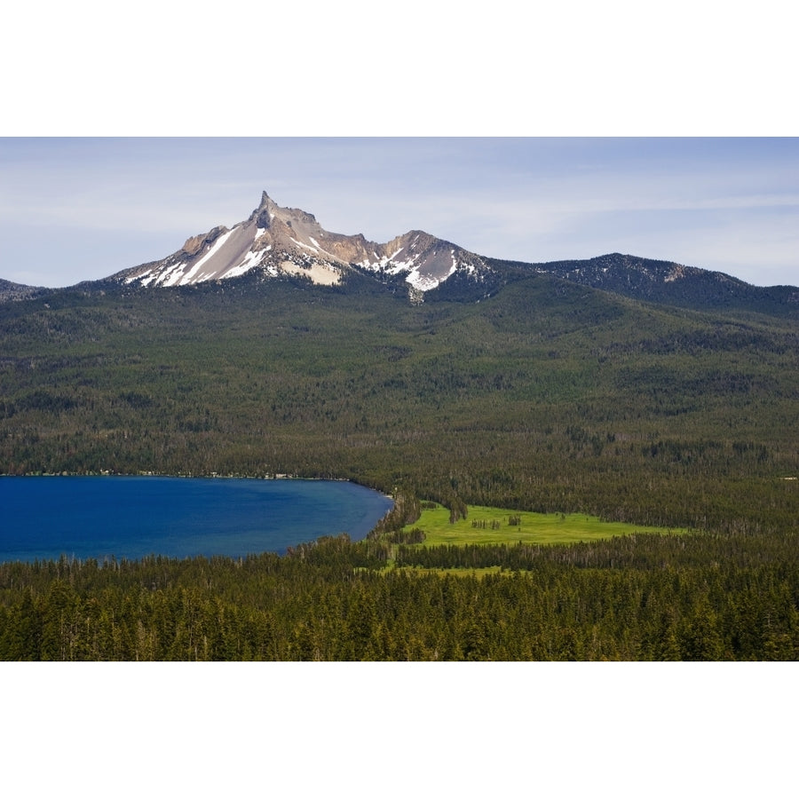 Diamond Lake and Mount Thielsen in Umpqua National Forest; Oregon United States of America Poster Print by Robert L. Po Image 1