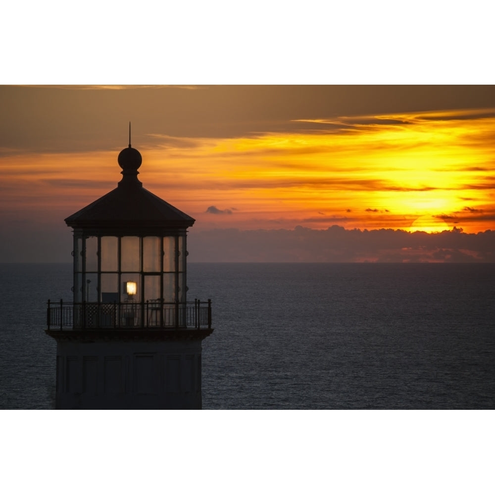 A sunset at North Head Lighthouse; Ilwaco Washington United States of America Poster Print by Robert L. Potts / Design Image 2