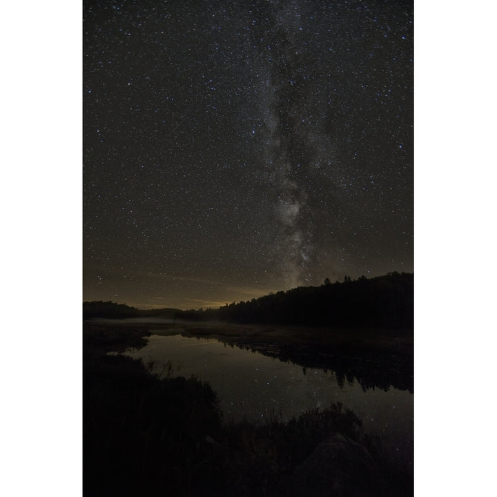 Milky way over Costello Creek Algonquin Park; Ontario Canada Poster Print Image 1