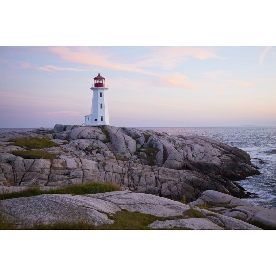 Lighthouse at Peggys Cove Lighthouse Trail; Nova Scotia Canada Poster Print Image 1