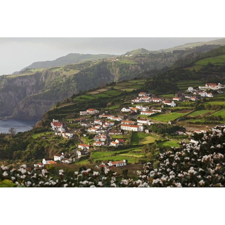 Houses on a hillside; Ribeira dos Barqueiros Flores Island Azores Portugal Poster Print Image 1