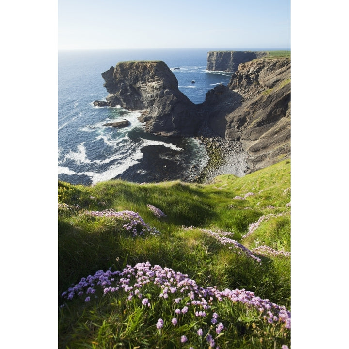 Rugged cliffs along the coast near Kilkee; County Clare Ireland Poster Print Image 1