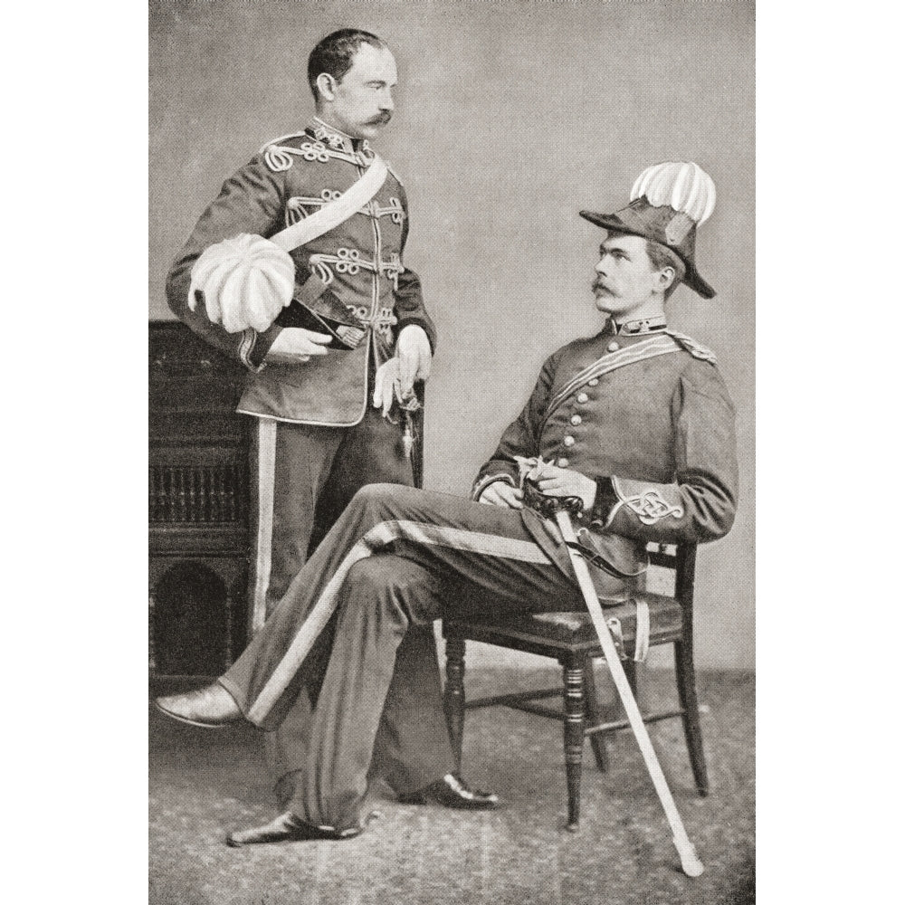 Lord Kitchener seated and his eldest brother Colonel Henry Elliott Chevallier Kitchener 2nd Earl Kitchener 1846 11 x 17 Image 2