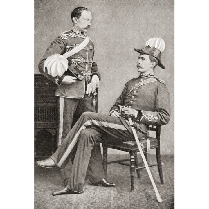 Lord Kitchener seated and his eldest brother Colonel Henry Elliott Chevallier Kitchener 2nd Earl Kitchener 1846 11 x 17 Image 1