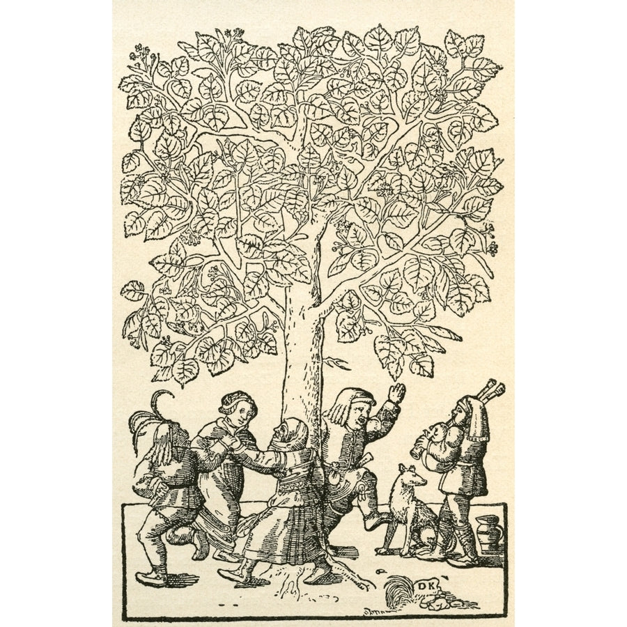 Under the village Linden Tree after a 16th century engraving by Kandel From Illustrierte Sittengeschichte vom Mittelal 2 Image 1