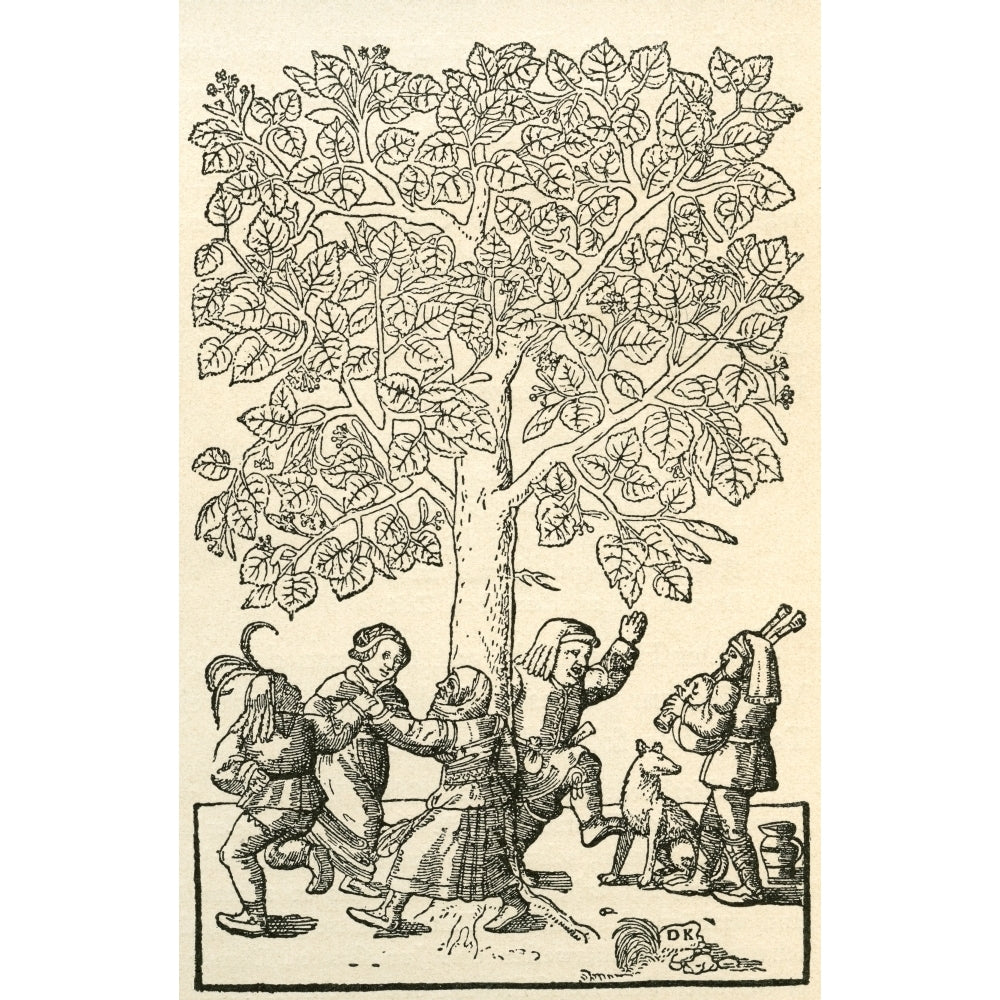 Under the village Linden Tree after a 16th century engraving by Kandel From Illustrierte Sittengeschichte vom Mittelal 2 Image 2