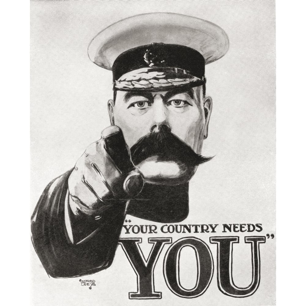 Your Country Needs You Famous Kitchener World War One recruitment From The War Memoirs of David Lloyd George p Image 1