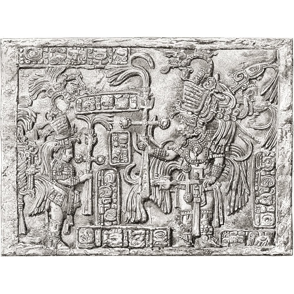 Decorative Lintel from the ancient Mayan city of Yaxchilan Chiapas Mexico. From Am Poster Print Image 1