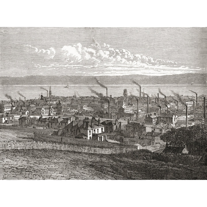 View of Dundee Scotland from The Law in the 19th century when the city had Image 2