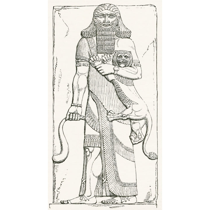 Nimrod king of Shinar from the Palace of Khorsabad. From The Imperial Bible Dictionary published 1889. Image 2