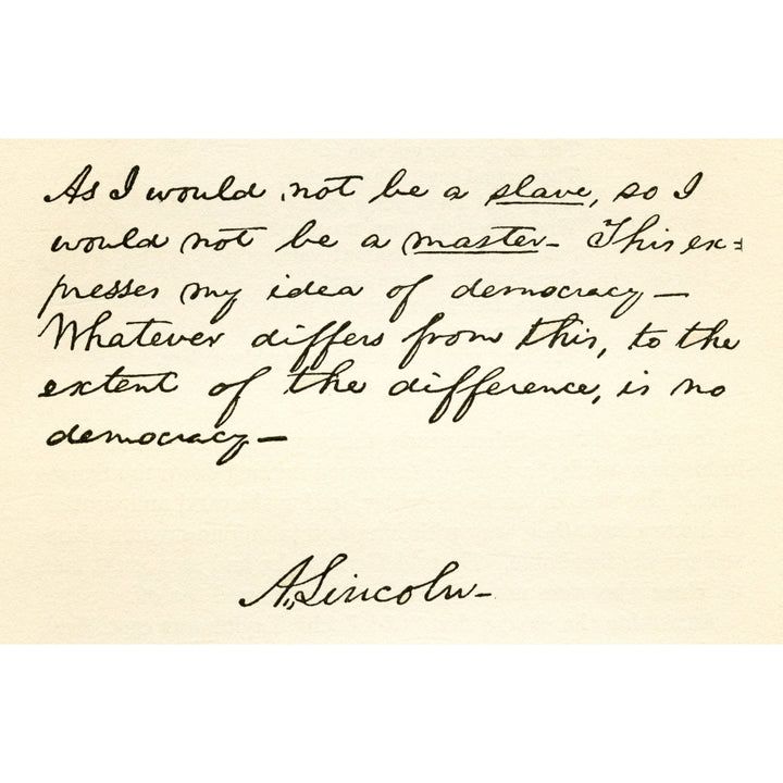 Handwriting and signature of Abraham Lincoln 1809 Poster Print Image 1