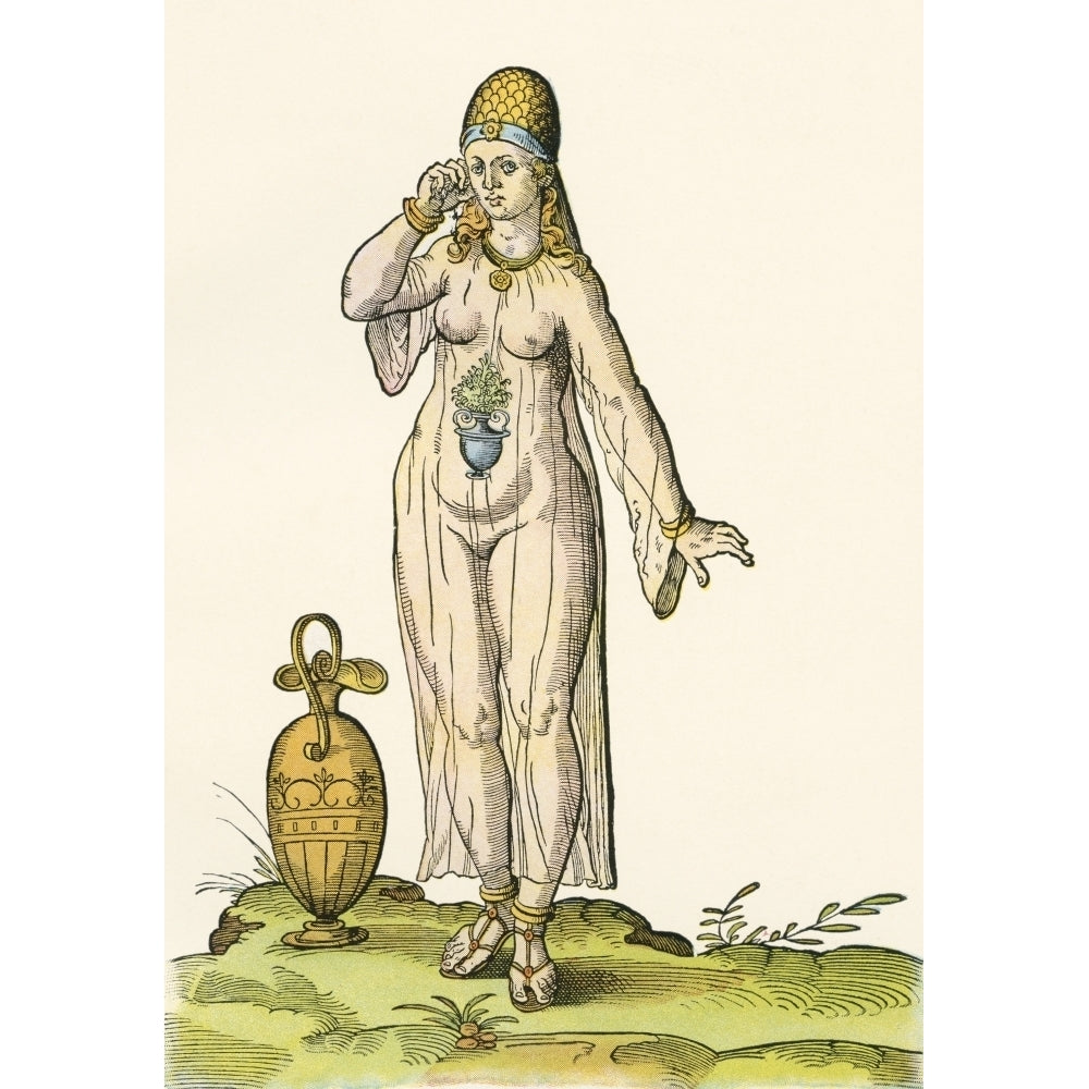 Woman In A Bathing Costume After A 16th Century Woodcut By Josh Aman. From Illustrierte Sittengeschichte Vom Mittelalter Image 1