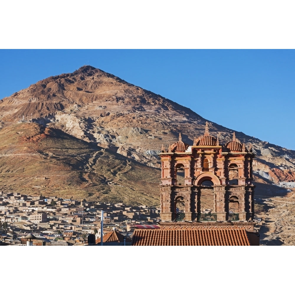 Iglesia La Compania in front of Cerro Rico mountains; Potosi Bolivia Poster Print Image 2