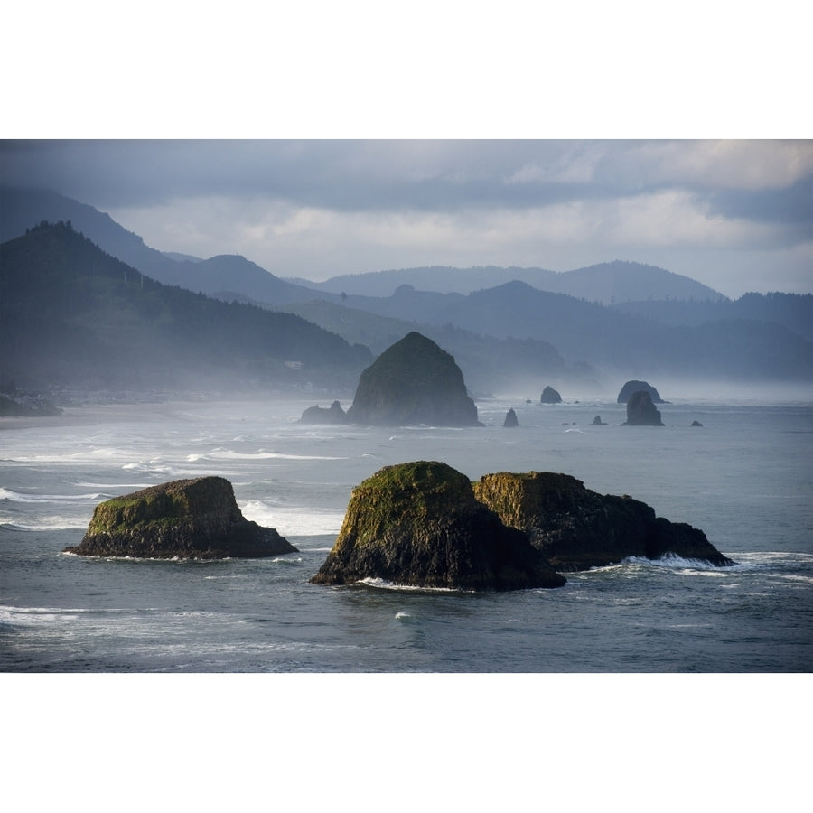 Spectacular coastal scenery is found at Ecola State Park; Cannon Beach Oregon United States of America Print Image 1