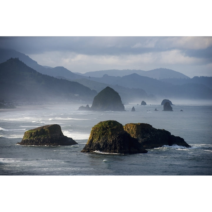 Spectacular coastal scenery is found at Ecola State Park; Cannon Beach Oregon United States of America Print Image 2