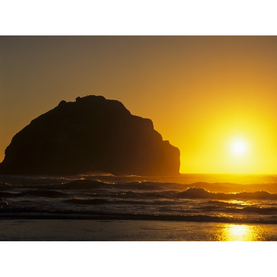 The sun sets near Face Rock; Bandon Oregon United States of America Poster Print by Robert L. Potts / Design Pics Image 1