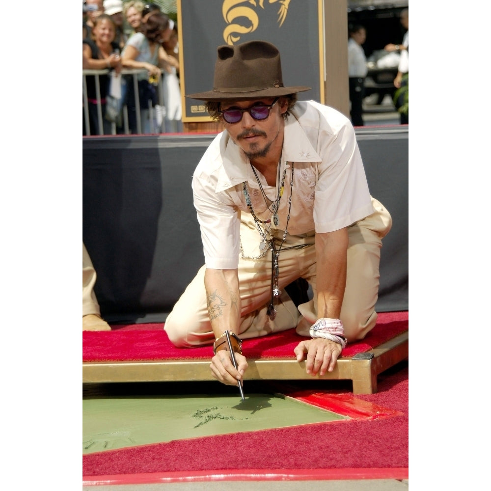 Johnny Depp At The Press Conference For Handprint and Footprint Ceremony For Johnny Depp GraumanS Chinese Theatre Los Image 1