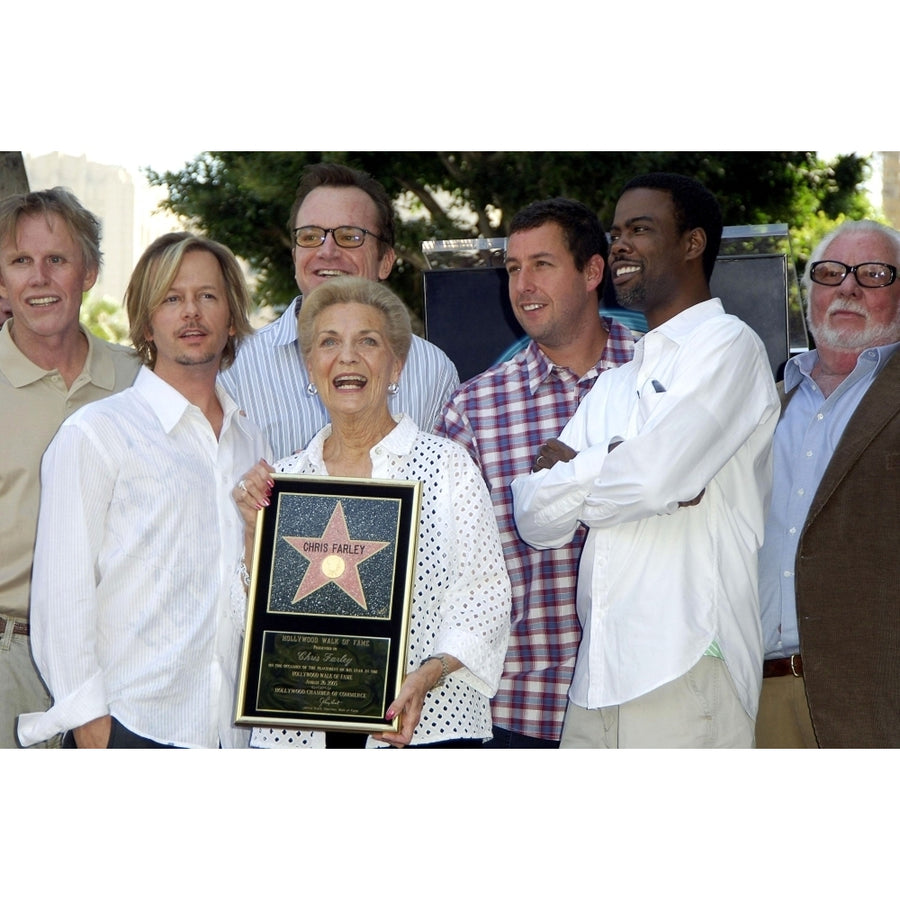 Gary Busey David Spade Tom Arnold Mary Anne Farley Adam Sandler Chris Rock Bernie Brillstein At The Press Image 1