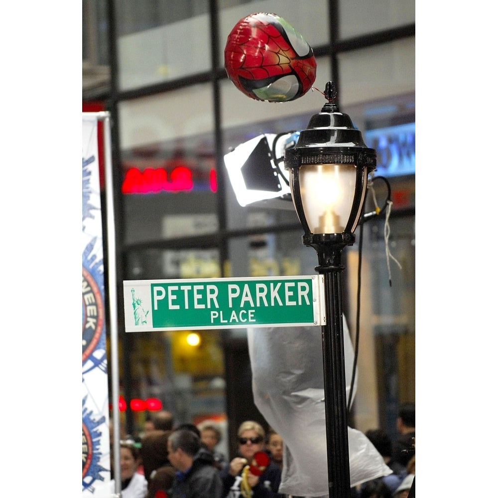 Peter Parker Place Street Sign And Lamp Post At Talk Show Appearance For Spider-Man Week In Nyc Kicks Off On Nbc Today Image 2