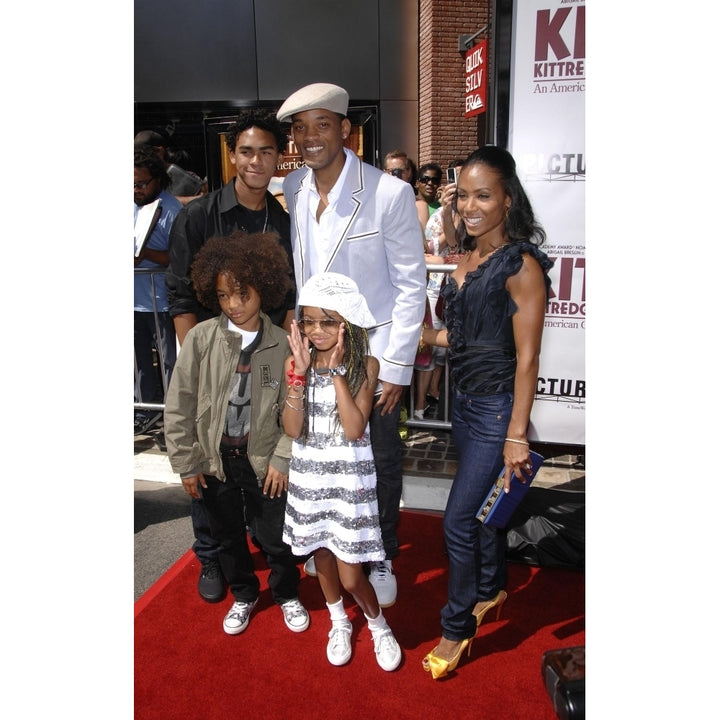 Jaden Smith Trey Smith Will Smith Willow Smith Jada Pinkett Smith (Wearing Christian Louboutin Shoes And Carrying A Image 1