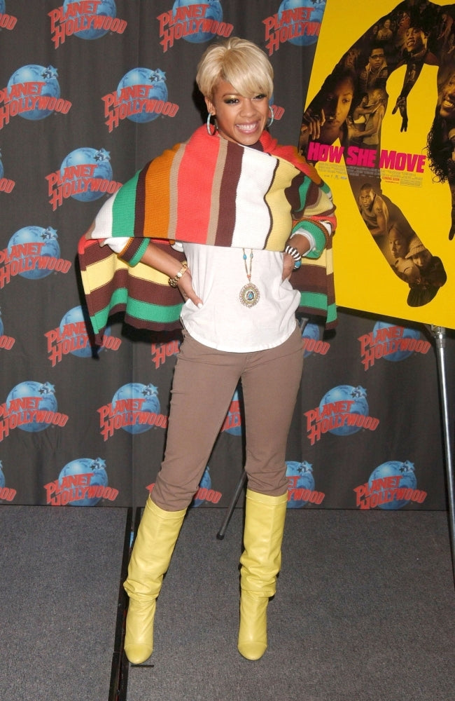 Keyshia Cole Inside For Handprint Ceremony To Promote The Movie How She Move Planet Hollywood York Ny January Image 1