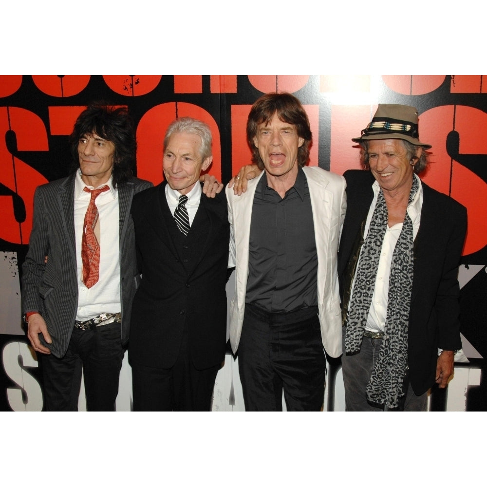 Ronnie Wood Charlie Watts Mick Jagger Keith Richards At Arrivals For Shine A Light Premiere ClearviewS Ziegfeld Image 2