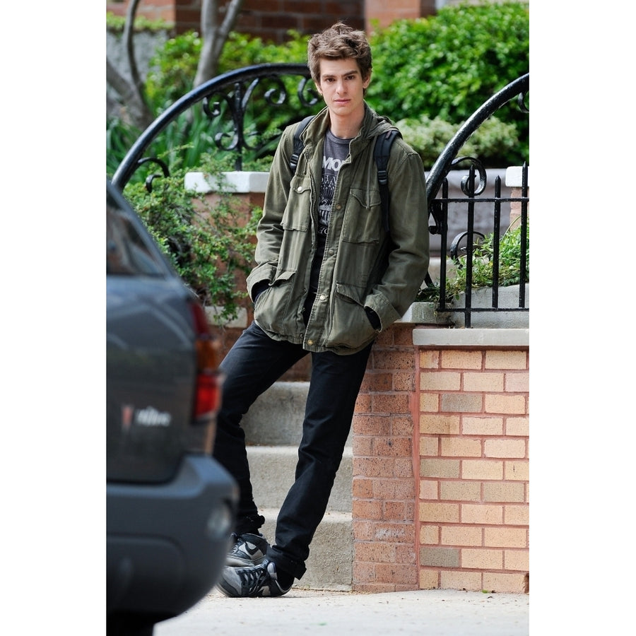 Andrew Garfield Films A Scene At The Amazing Spider-Man Movie Set In Windsor Terrace Out And About For Celebrity Image 1