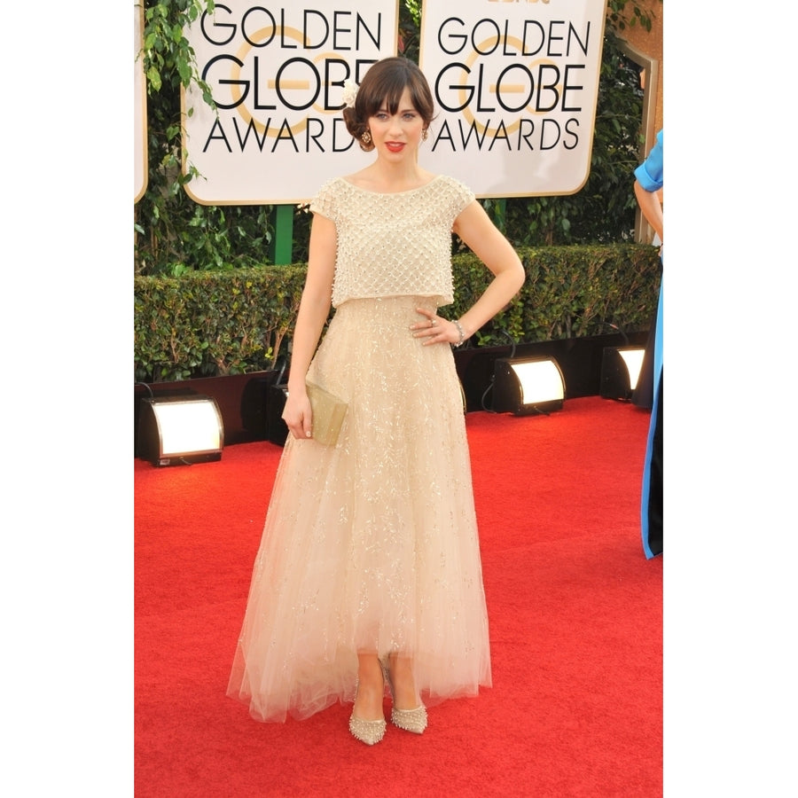 Zooey Deschanel At Arrivals For 71St Golden Globes Awards - Arrivals The Beverly Image 1