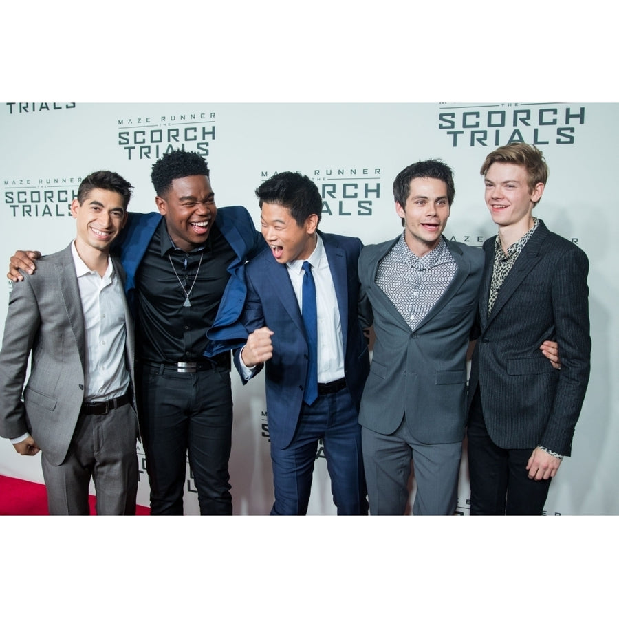 Alex Flores Dexter Darden Hi Kong Lee Dylan OBrien Thomas Brodie-Sangster At Arrivals For Maze Runner The Scorch Image 1