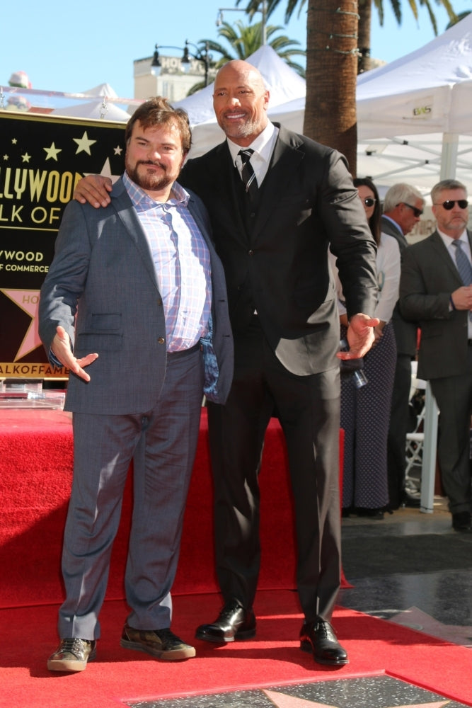 Jack Black Dwayne Johnson At The Induction Ceremony For Star On The Hollywood Walk Of Fame For Dwayne Johnson Aka The Image 1