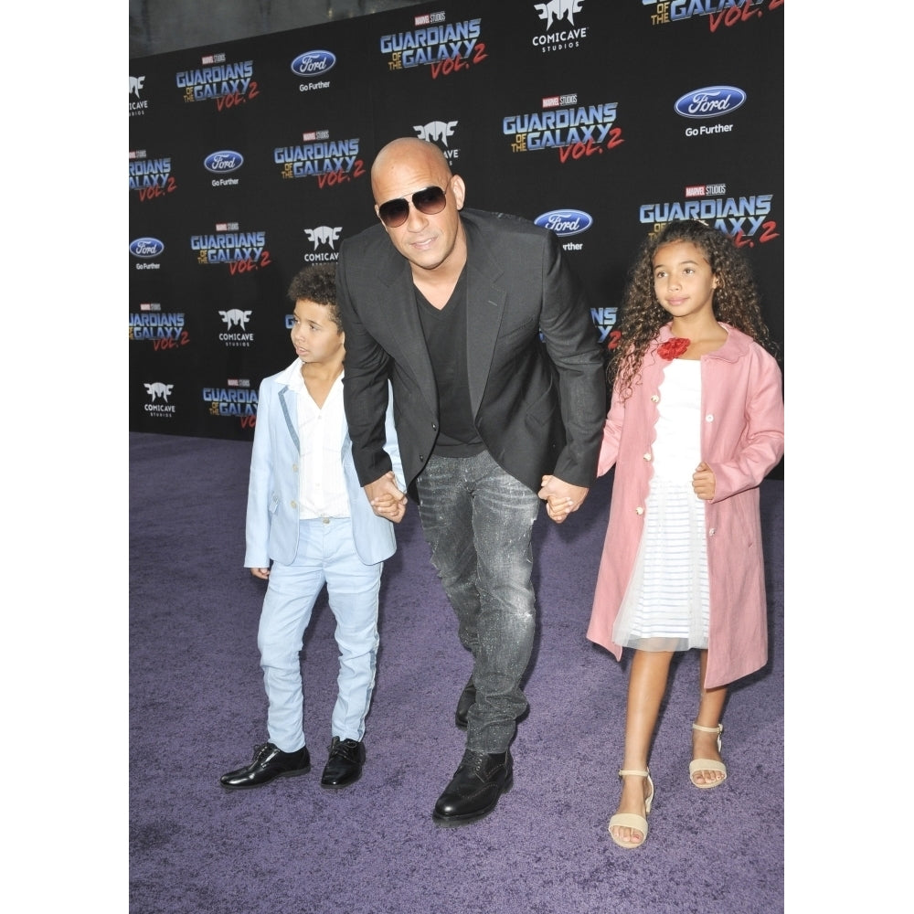 Vincent Sinclair Vin Diesel Hania Riley Sinclair At Arrivals For Guardians Of The Galaxy Vol. 2 Premiere The Dolby Image 2