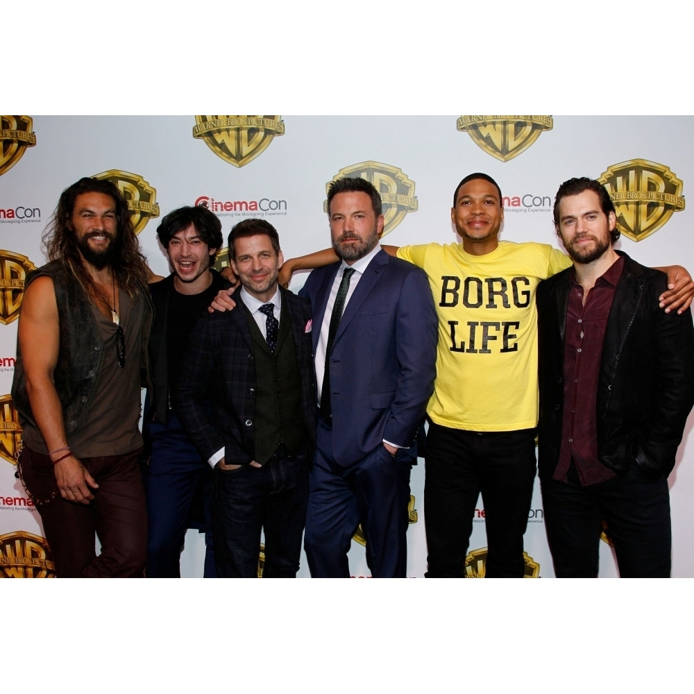 Jason Momoa Ezra Miller Zack Snyder Ben Affleck Ray Fisher And Henry Cavill At Arrivals For Warner Bros. Pictures Image 1