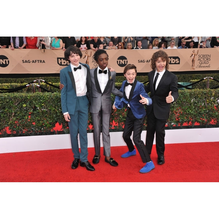 Finn Wolfhard Caleb Mclaughlin Noah Schnapp Gaten Matarazzo At Arrivals For 23Rd Annual Screen Actors Guild Awards Image 2