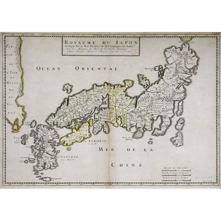 Map Of Japan By The Father Philippe Briet Poster Print Image 1