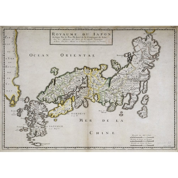 Map Of Japan By The Father Philippe Briet Poster Print Image 1