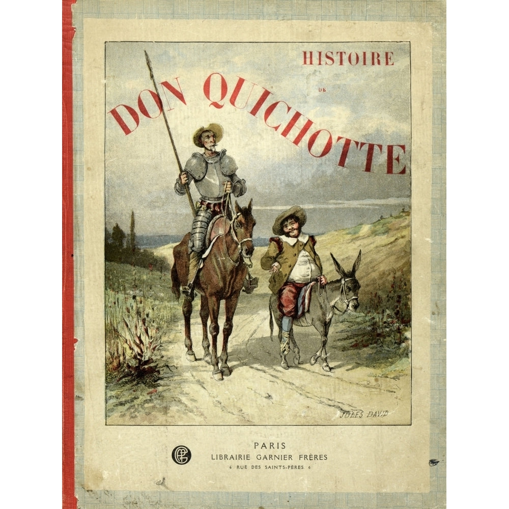 Book Cover Of Don Quichotte Illustrated By Jules David Librairie Garnier Poster Print Image 1