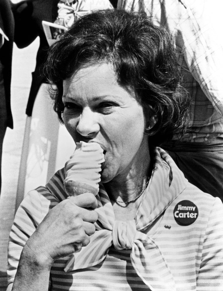 Rosalynn Carter Enjoys An Ice Cream Cone While Campaigning. She Is In Atlantic City History Image 1