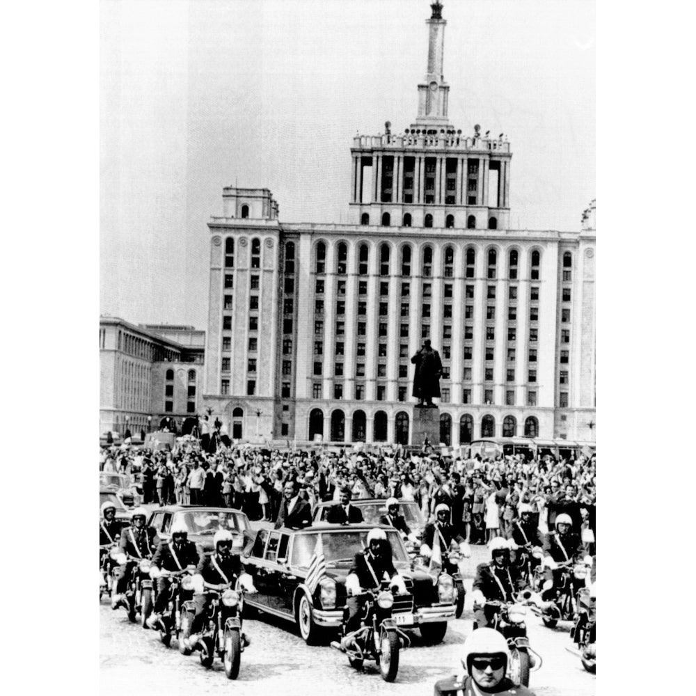 President Richard Nixon And President Nicolae Ceausescu Ride Through Bucharest History Image 2