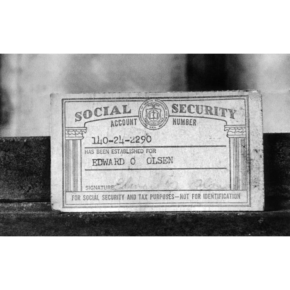 1968 Social Security Card. Csu ArchivesEverett Collection History Image 1