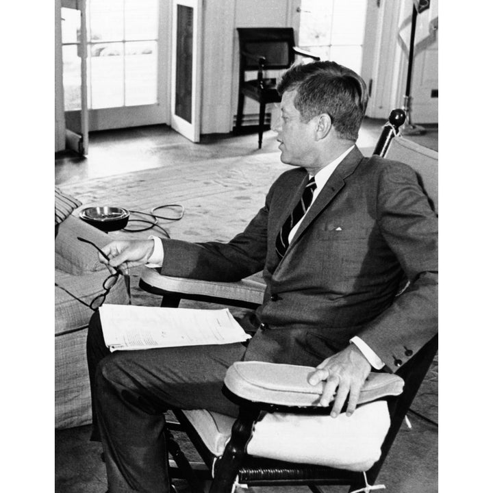 President John Kennedy In His Oval Office Rocking Chair. The Chair Relieved Tension In JfkS Injured Lower Back By Image 1